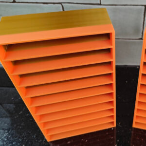 Cassette Tape Holder Storage Organizer Orange / Gold